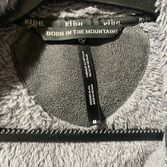 KUHL Light Gray Fuzzy Women’s Fleece Jacket Size Medium - Picture 3 of 7